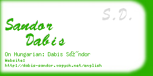 sandor dabis business card